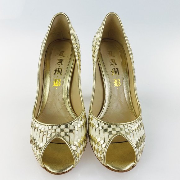 L.A.M.B Gold/White Davi Pumps - Picture 2 of 11